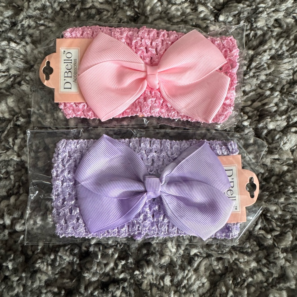 Pink and Purple Bow Hairbands